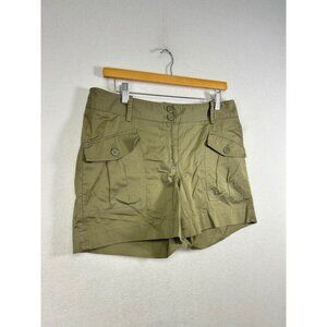 Talbots Cargo Shorts Womens 6 Olive Green Utility Cotton Stretch 4 Inseam